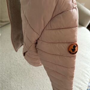 SAVE THE DUCK Kids Light Pink Quilted Puffer Coat